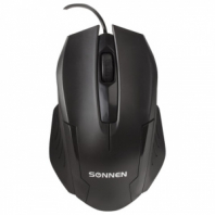 Мышь проводная SONNEN М-713, USB, 1000 dpi, 2 кнопки + колесо-кнопка, оптическая, черная, 512637 Мышь проводная SONNEN М-713, USB, 1000 dpi, 2 кнопки + колесо-кнопка, оптическая, черная, 512637