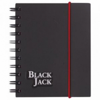 Блокнот МАЛЫЙ ФОРМАТ А6, 105х148 мм, 150 л., гребень, пластик, клетка, BRAUBERG, "Black Jack", 125388