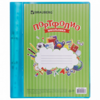 Папка для портфолио школьника, 2 кольца, 20 файлов, пластик, полупрозрачный, синяя, BRAUBERG, 126557 Папка для портфолио школьника, 2 кольца, 20 файлов, пластик, полупрозрачный, синяя, BRAUBERG, 126557