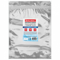Пакеты дой-пак с замком ZIP LOCK, металлизированная + прозрачная стенка, 200х300 + 50 мм, КОМПЛЕКТ 100 штук, 70 мкм, BRAUBERG, 700687 Пакеты дой-пак с замком ZIP LOCK, металлизированная + прозрачная стенка, 200х300 + 50 мм, КОМПЛЕКТ 100 штук, 70 мкм, BRAUBERG, 700687