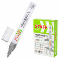 Маркер-краска лаковый (paint marker) 2-4 мм, СЕРЕБРИСТЫЙ, НИТРО-ОСНОВА, STAFF PROFIT, для любых поверхностей, 152580 Маркер-краска лаковый (paint marker) 2-4 мм, СЕРЕБРИСТЫЙ, НИТРО-ОСНОВА, STAFF PROFIT, для любых поверхностей, 152580