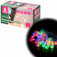 Электрогирлянда-нить комнатная 3 м, 30 LED, с насадками, вид: "Шарики", мультицветная, 220V, контроллер, ЗОЛОТАЯ СКАЗКА, 591363 Электрогирлянда-нить комнатная 3 м, 30 LED, с насадками, вид: "Шарики", мультицветная, 220V, контроллер, ЗОЛОТАЯ СКАЗКА, 591363