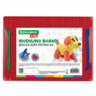 Доска для лепки А4, 280х200 мм, BRAUBERG KIDS, красная, 7 отделений для пластилина, 2 стека, 274257 Доска для лепки А4, 280х200 мм, BRAUBERG KIDS, красная, 7 отделений для пластилина, 2 стека, 274257