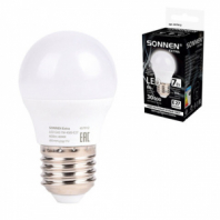 Лампа светодиодная SONNEN EXTRA, 7 (60) Вт, E27, шар, нейтральный белый, 30000 ч, LED G45-7W-4000-Е27, 457912 Лампа светодиодная SONNEN EXTRA, 7 (60) Вт, E27, шар, нейтральный белый, 30000 ч, LED G45-7W-4000-Е27, 457912