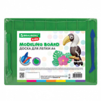 Доска для лепки А4, 280х200 мм, BRAUBERG KIDS, зеленая, 7 отделений для пластилина, 2 стека, 274258 Доска для лепки А4, 280х200 мм, BRAUBERG KIDS, зеленая, 7 отделений для пластилина, 2 стека, 274258