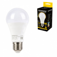 Лампа светодиодная SONNEN EXTRA, 15 (130) Вт, Е27, груша, теплый белый, 30000 ч, LED A60-15W-2700-Е27, 457896 Лампа светодиодная SONNEN EXTRA, 15 (130) Вт, Е27, груша, теплый белый, 30000 ч, LED A60-15W-2700-Е27, 457896