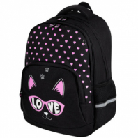 Рюкзак BRAUBERG SOFT, 2 отделения, 3 кармана, "Cool cat", СВЕТЯЩИЙСЯ, 40х31х15 см, 273118