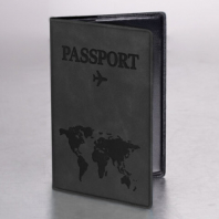 Обложка для паспорта "Passport Map", мягкая экокожа, графитовая, STAFF, 238875 Обложка для паспорта "Passport Map", мягкая экокожа, графитовая, STAFF, 238875