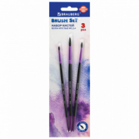 Кисти BRAUBERG PREMIUM, набор 3 шт. (беличьи круглые № 2, 3, 4), блистер, 201020 Кисти BRAUBERG PREMIUM, набор 3 шт. (беличьи круглые № 2, 3, 4), блистер, 201020