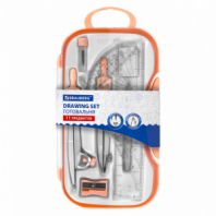 Готовальня BRAUBERG SCHOOL KIT, 11 предметов, циркуль 115 мм, циркуль 125 мм, чертежные принадлежности, персиковый цвет, 210717 Готовальня BRAUBERG SCHOOL KIT, 11 предметов, циркуль 115 мм, циркуль 125 мм, чертежные принадлежности, персиковый цвет, 210717