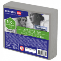 Пластилин скульптурный BRAUBERG ART CLASSIC, серый, 0,5 кг, твердый, 106517 Пластилин скульптурный BRAUBERG ART CLASSIC, серый, 0,5 кг, твердый, 106517