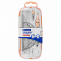 Готовальня BRAUBERG SCHOOL KIT, 8 предметов, циркуль 115 мм, чертежные принадлежности, персиковый цвет, 210704 Готовальня BRAUBERG SCHOOL KIT, 8 предметов, циркуль 115 мм, чертежные принадлежности, персиковый цвет, 210704