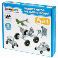 Конструктор металлический "Для уроков труда №1", 5 в 1, с подвижными деталями, 206 элементов, BAMBOX (БАМБОКС), 667036 Конструктор металлический "Для уроков труда №1", 5 в 1, с подвижными деталями, 206 элементов, BAMBOX (БАМБОКС), 667036