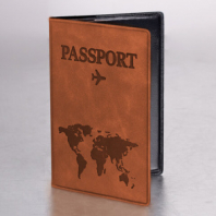 Обложка для паспорта "Passport Map", мягкая экокожа, коричневая, STAFF, 238876 Обложка для паспорта "Passport Map", мягкая экокожа, коричневая, STAFF, 238876