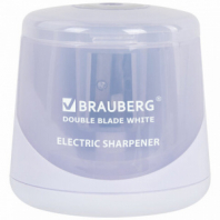 Точилка электрическая BRAUBERG DOUBLE BLADE WHITE, двойное лезвие, питание от 2 батареек, 271337 Точилка электрическая BRAUBERG DOUBLE BLADE WHITE, двойное лезвие, питание от 2 батареек, 271337