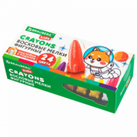 Восковые мелки фигурные BRAUBERG KIDS "РАКЕТА", НАБОР 24 цвета + НАКЛЕЙКИ В ПОДАРОК, 273083 Восковые мелки фигурные BRAUBERG KIDS "РАКЕТА", НАБОР 24 цвета + НАКЛЕЙКИ В ПОДАРОК, 273083