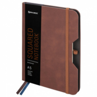Блокнот А5 (162х218 мм), BRAUBERG "NOTE", под кожу софт-тач, с резинкой, 80 л., клетка, коричневый, 113436 Блокнот А5 (162х218 мм), BRAUBERG "NOTE", под кожу софт-тач, с резинкой, 80 л., клетка, коричневый, 113436