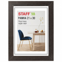 Рамка 21х30 см, небьющаяся, багет 30 мм, МДФ, STAFF "Style", цвет венге, 391338 Рамка 21х30 см, небьющаяся, багет 30 мм, МДФ, STAFF "Style", цвет венге, 391338