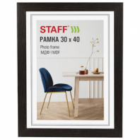 Рамка 30х40 см, небьющаяся, багет 30 мм, МДФ, STAFF "Style", цвет венге, 391340 Рамка 30х40 см, небьющаяся, багет 30 мм, МДФ, STAFF "Style", цвет венге, 391340