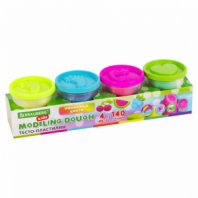 Пластилин-тесто для лепки BRAUBERG KIDS, 4 цвета, 560 г, яркие неоновые цвета, крышки-штампики, 106716 Пластилин-тесто для лепки BRAUBERG KIDS, 4 цвета, 560 г, яркие неоновые цвета, крышки-штампики, 106716