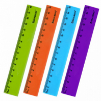 Линейка пластиковая 15 см, BRAUBERG "NEON", ассорти, пакет, 210750 Линейка пластиковая 15 см, BRAUBERG "NEON", ассорти, пакет, 210750
