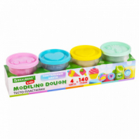 Пластилин-тесто для лепки BRAUBERG KIDS, 4 цвета, 560 г, пастельные цвета, крышки-штампики, 106717 Пластилин-тесто для лепки BRAUBERG KIDS, 4 цвета, 560 г, пастельные цвета, крышки-штампики, 106717
