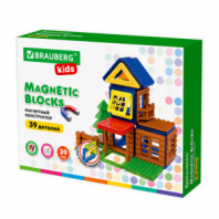 Магнитный конструктор MAGNETIC BUILD BLOCKS-39 "Построй дом", 39 деталей, BRAUBERG KIDS, 663849 Магнитный конструктор MAGNETIC BUILD BLOCKS-39 "Построй дом", 39 деталей, BRAUBERG KIDS, 663849