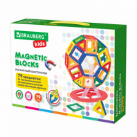 Магнитный конструктор MEGA MAGNETIC BLOCKS-79, с колесной базой и каруселью, BRAUBERG KIDS, 663848 Магнитный конструктор MEGA MAGNETIC BLOCKS-79, с колесной базой и каруселью, BRAUBERG KIDS, 663848